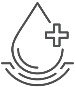 Liquid drop with plus icon
