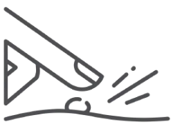 Finger applying drop outline icon